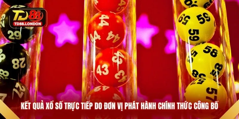 Kết quả xổ số trực tiếp do đơn vị phát hành chính thức công bố