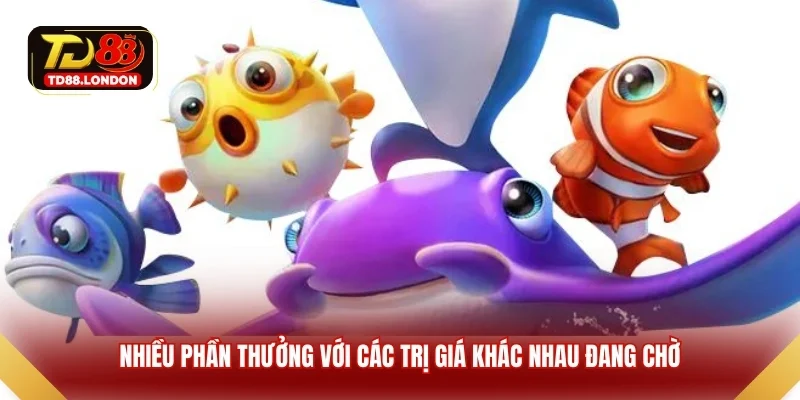 Nhiều phần thưởng với các trị giá khác nhau đang chờ